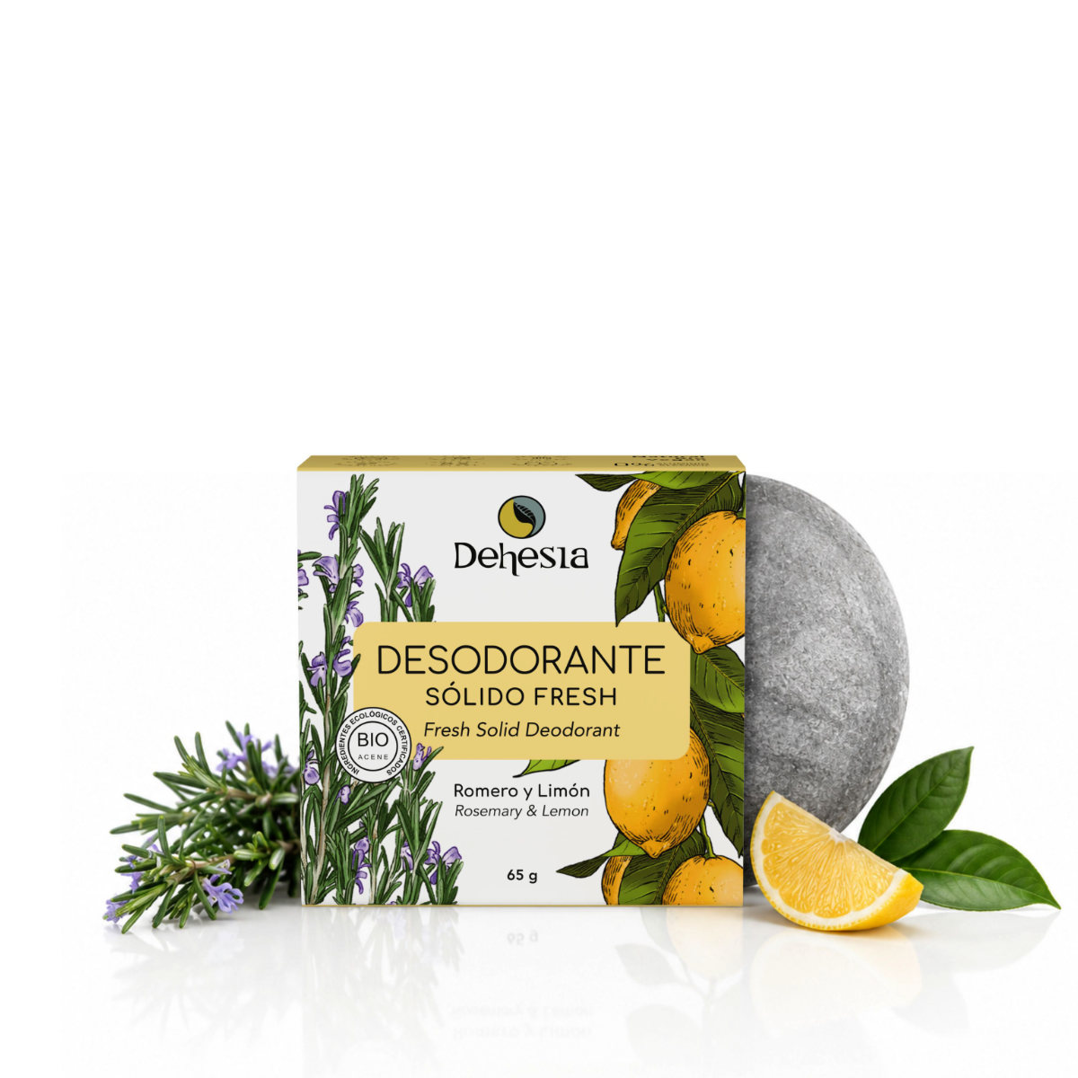 Deodorante solido fresh con rosmarino-limone BIO 65 g, Dehesia