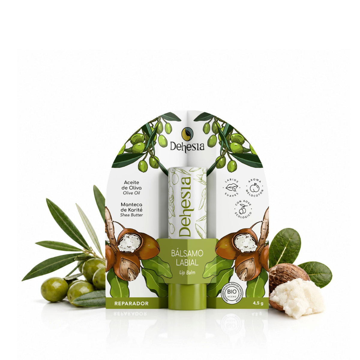 Balsamo labbra riparatore oliva-karité BIO 4,5 g, Dehesia