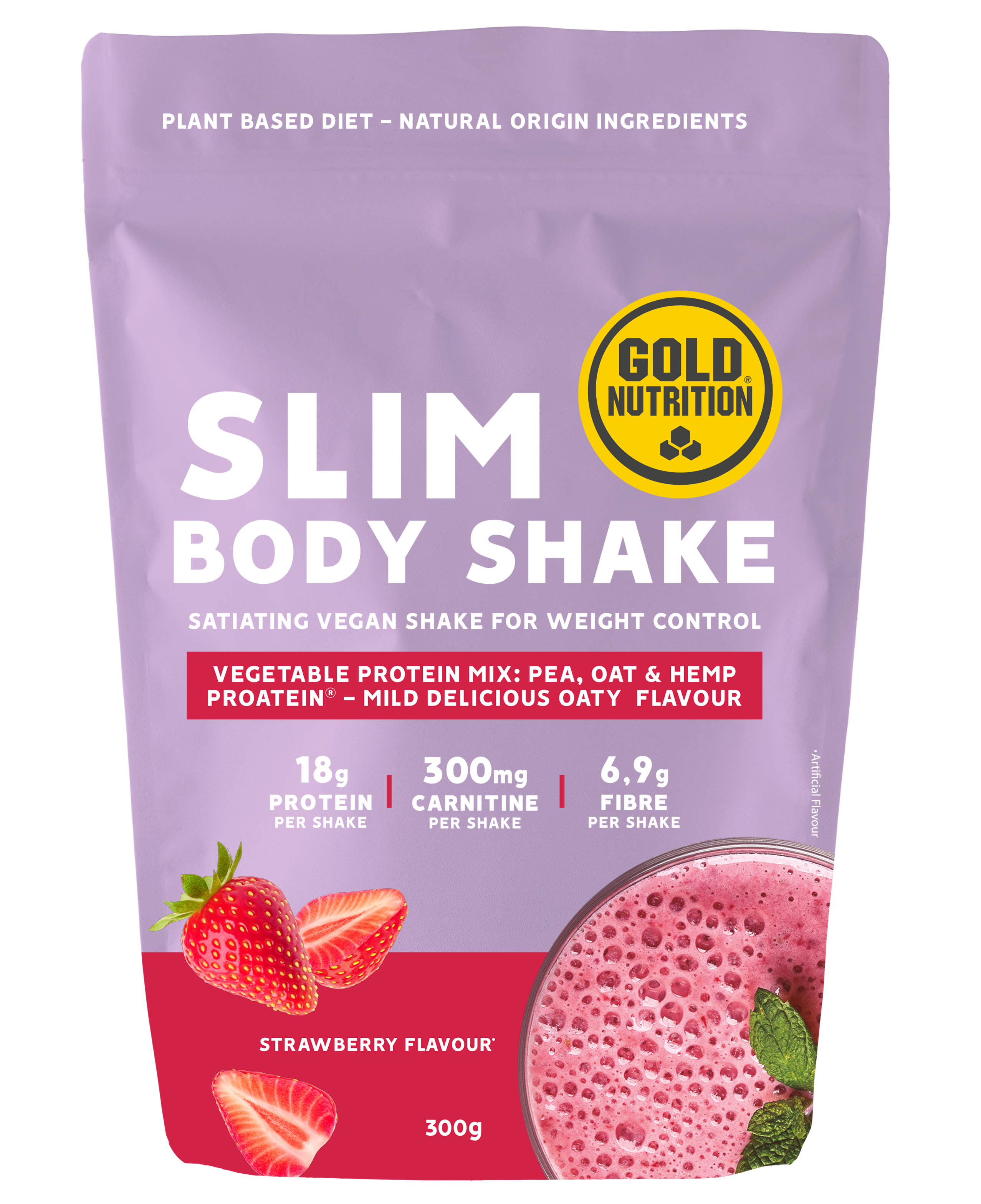 Slim body shake fresa 300 g, Gold Nutrition