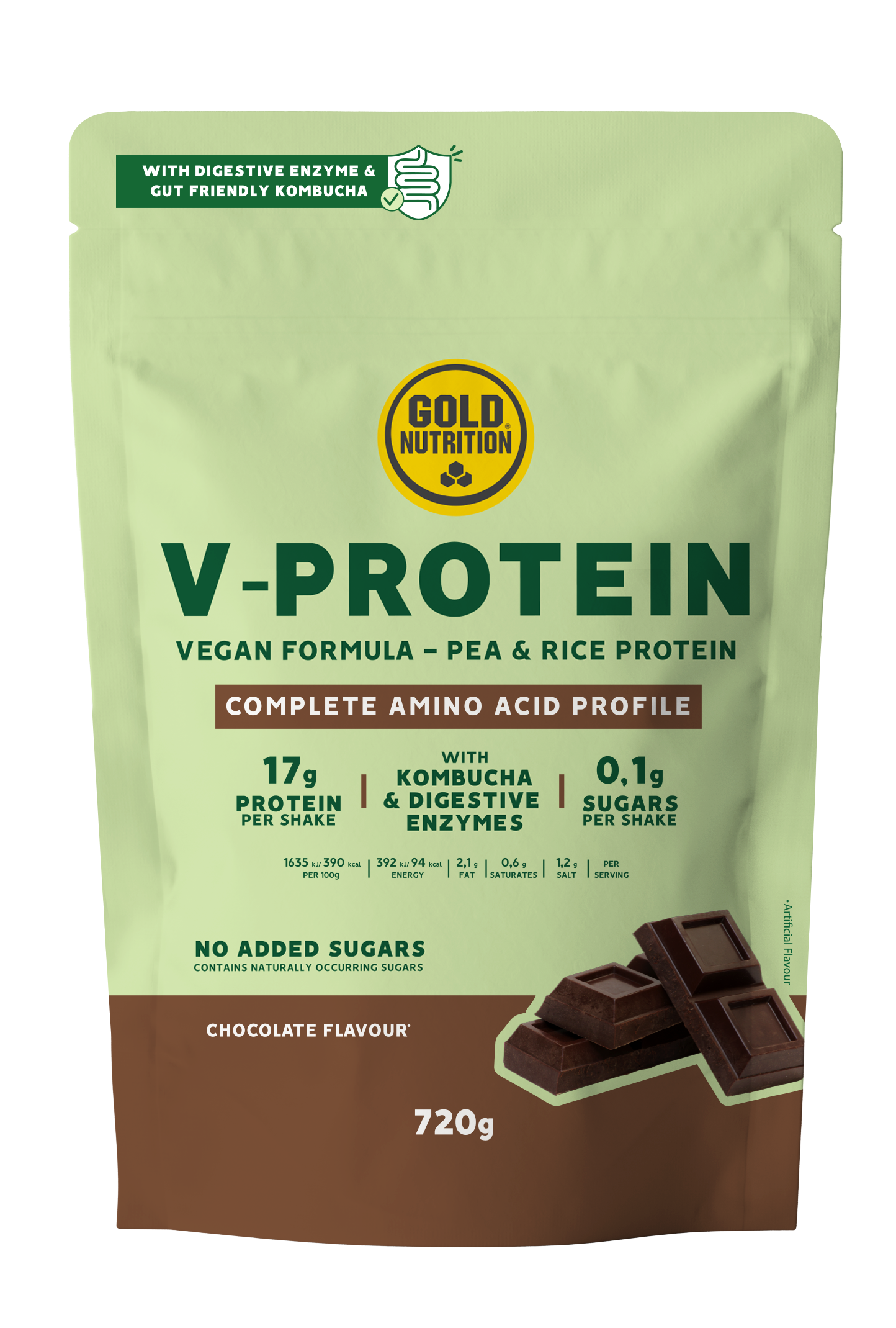 V-protein chocolate 720 g, Gold Nutrition