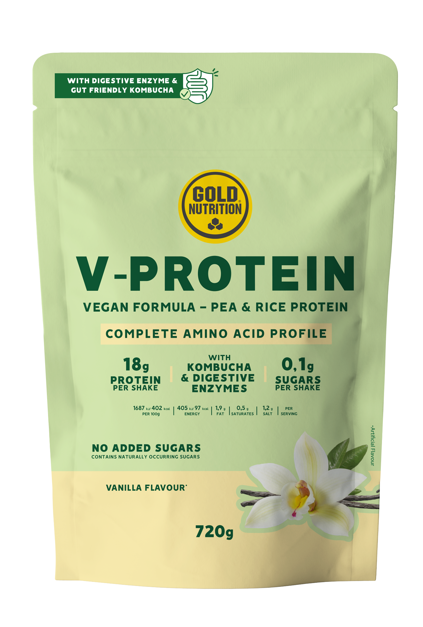 V-protein vainilla 720 g, Gold Nutrition