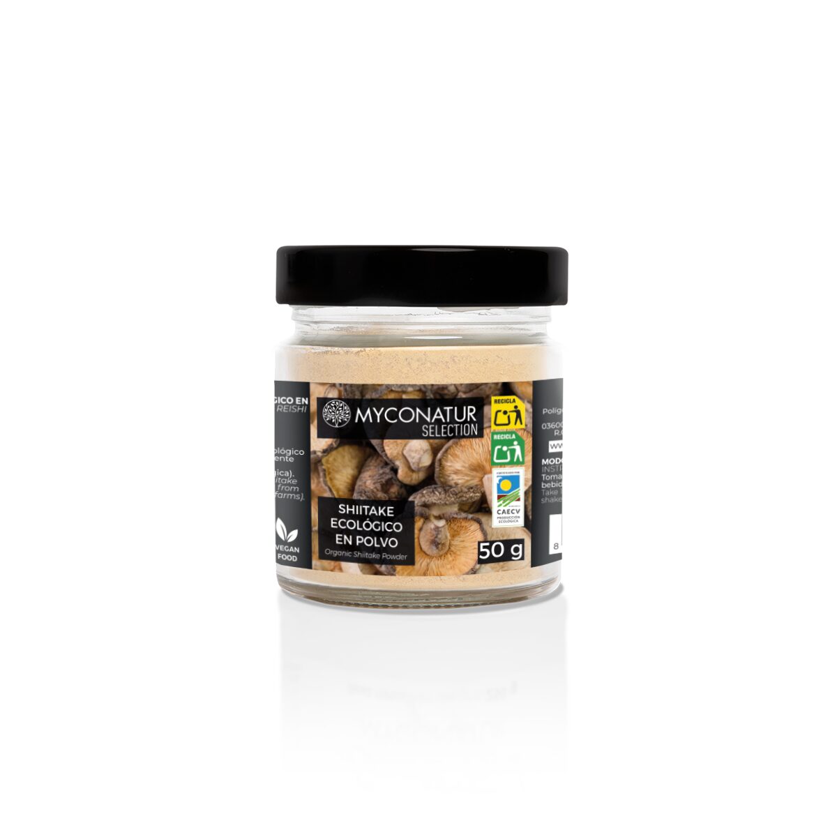 SHIITAKE EN POLVO 50 GR BIO SIN GLUTEN MYCONATUR