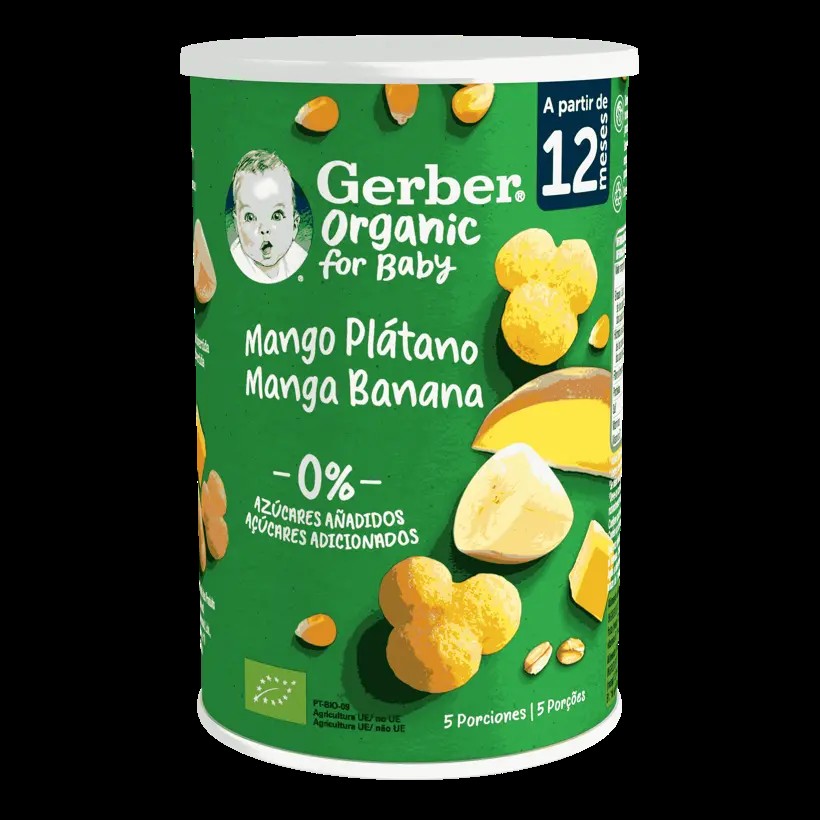 GERBER ORGANIC SNACKS PUFFS MANGO Y PLATANO 35 G GERBER