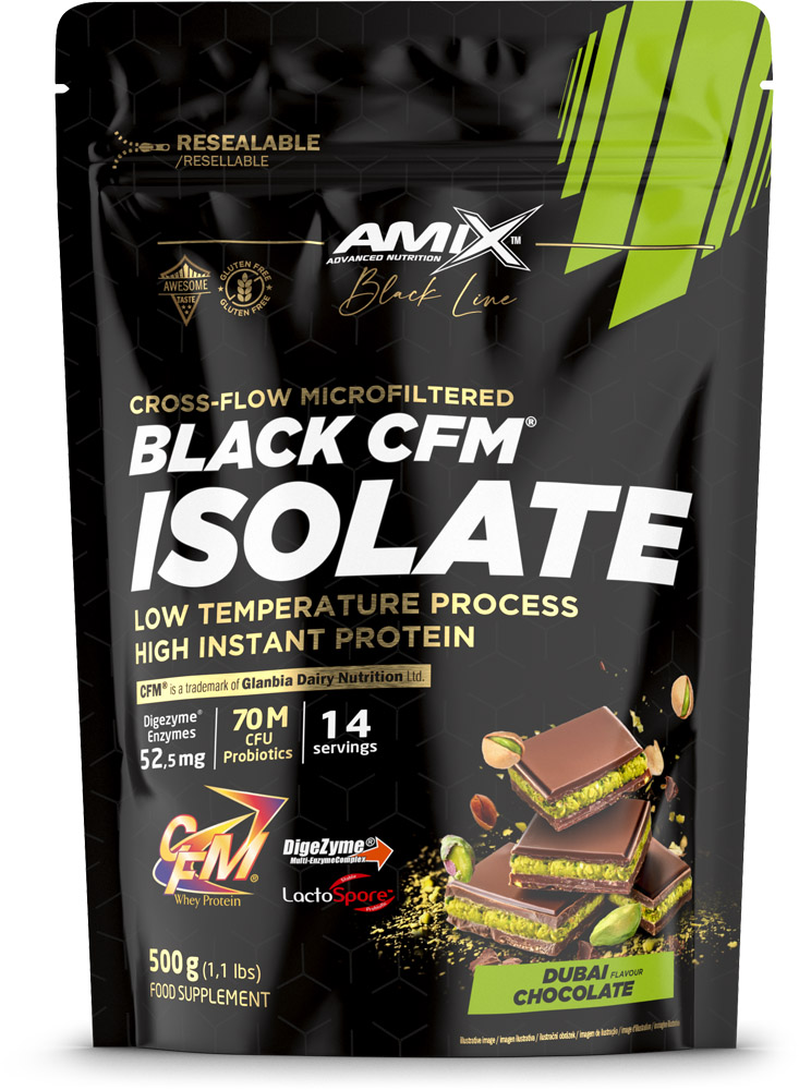AMIX BLACK CFM ISOLATE SACO 500 GR CHOCOLATE DUBAI