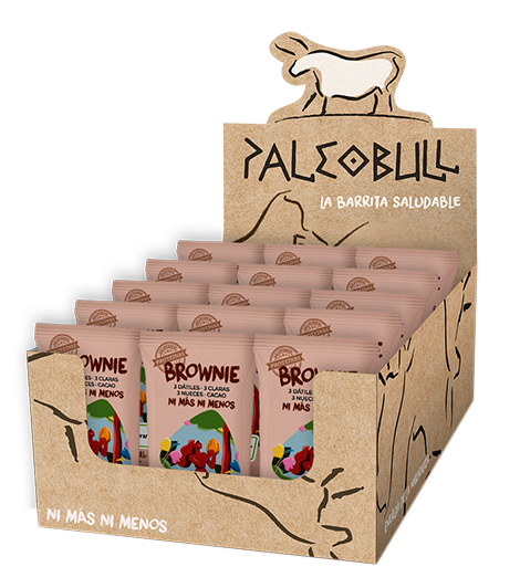 Caja barritas brownie 15 x 55 g, Paleobull
