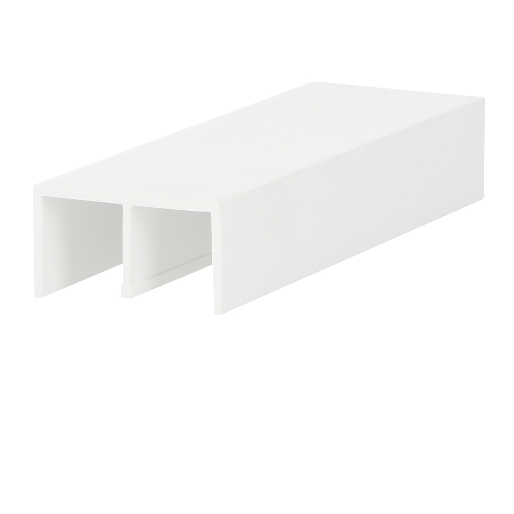 KUNSTSTOF BOVENRAIL WIT 2X10MM 260 CM