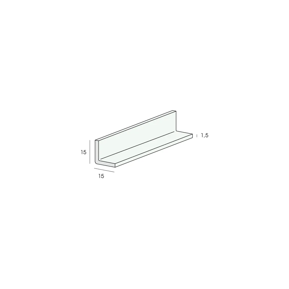 Tekening Hoekprofiel 15x15x1,5mm