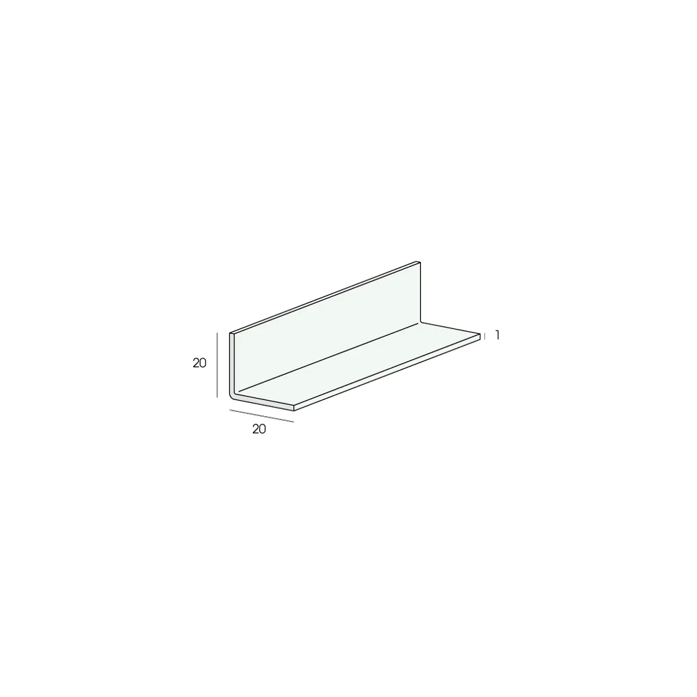 Tekening Hoekprofiel 20x20x1mm