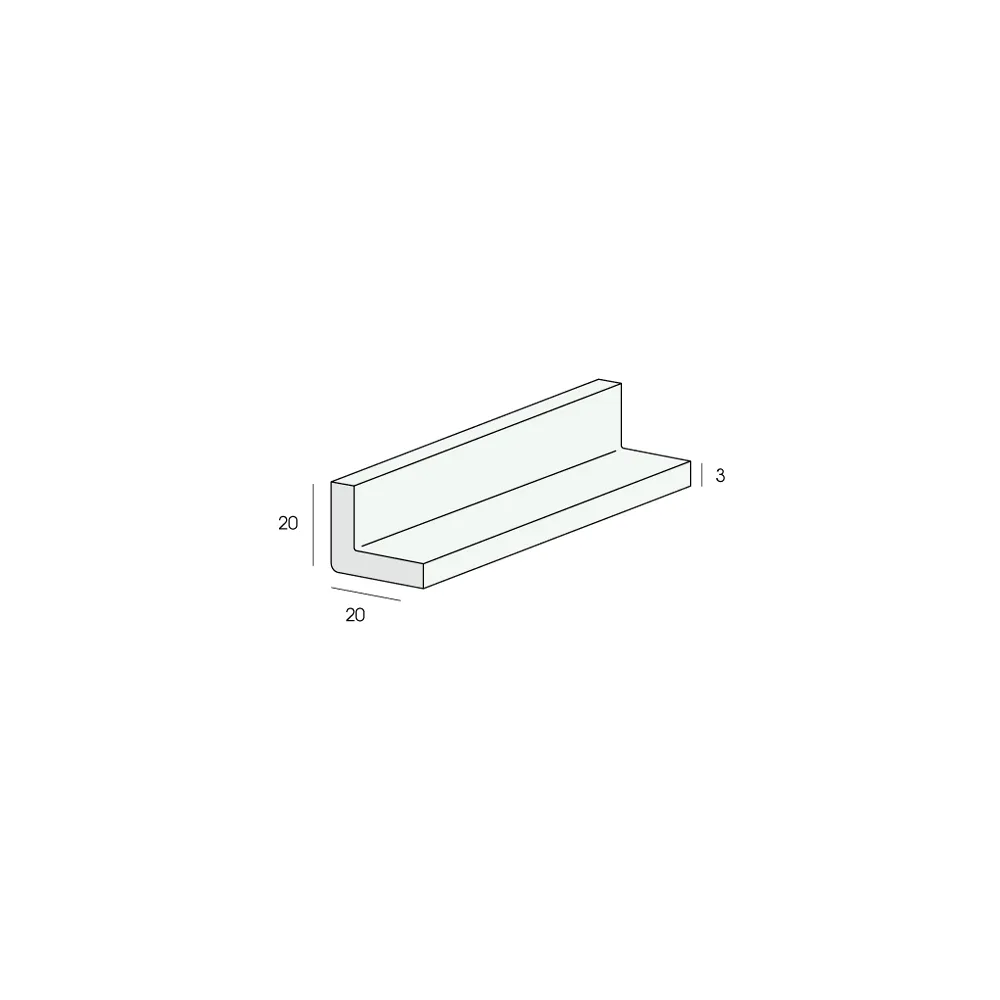 Tekening Hoekprofiel 20x20x3mm