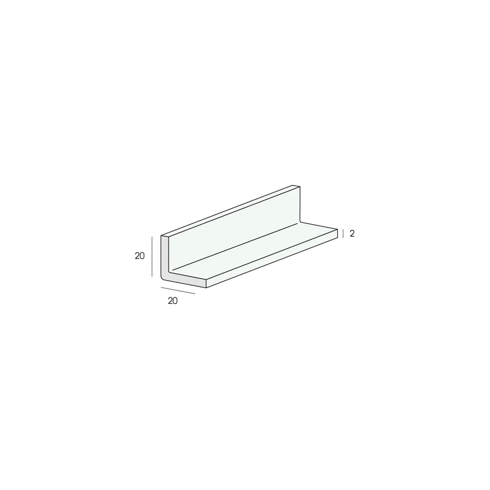 Tekening Hoekprofiel 20x20x2mm