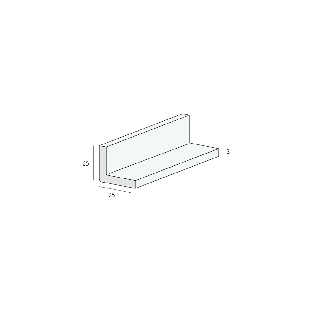 Tekening Hoekprofiel 25x25x3mm
