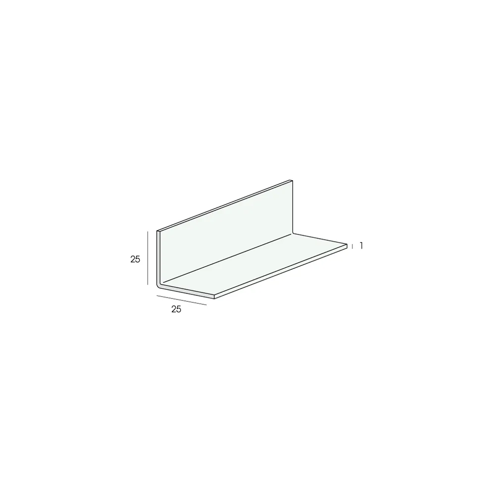 Tekening Hoekprofiel 25x25x1mm