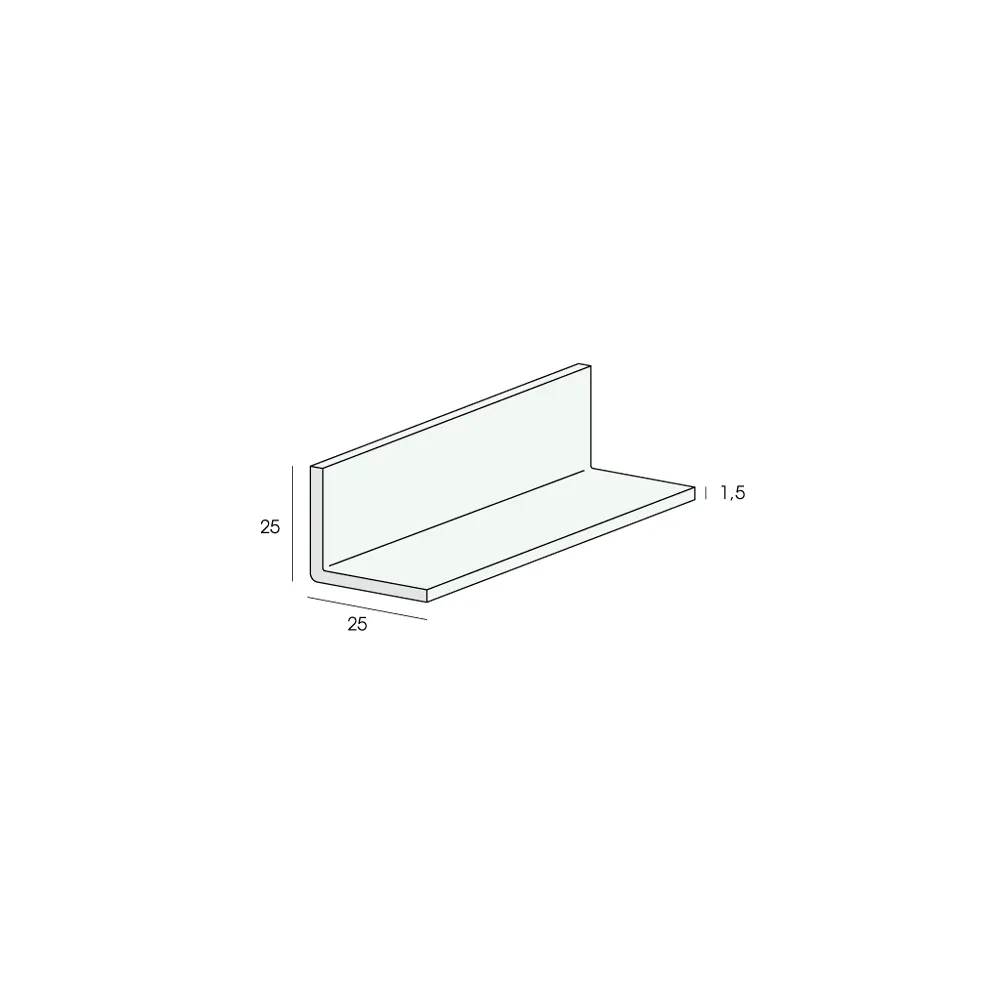 Tekening Hoekprofiel 25x25x1,5mm
