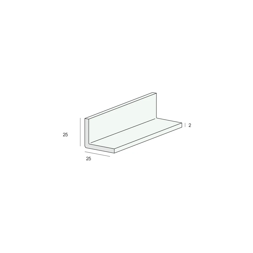 Tekening Hoekprofiel 25x25x2mm