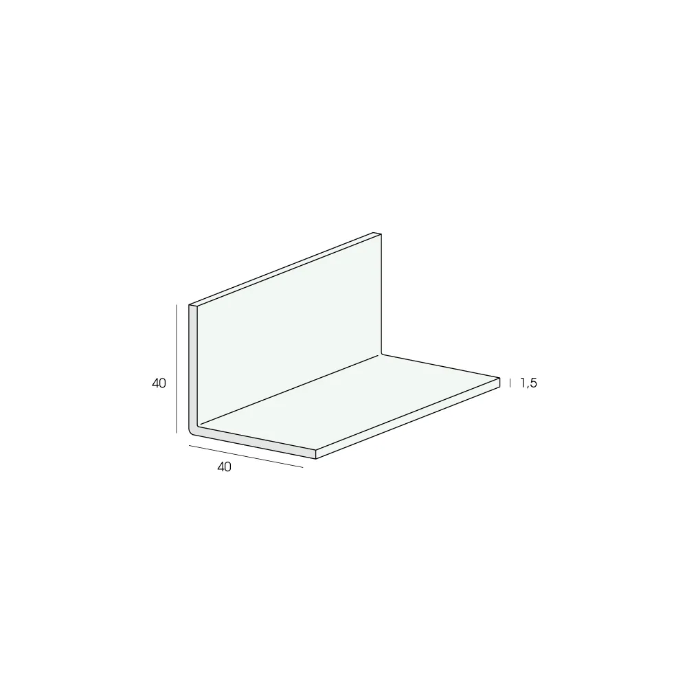 Tekening Hoekprofiel 40x40x1,5mm