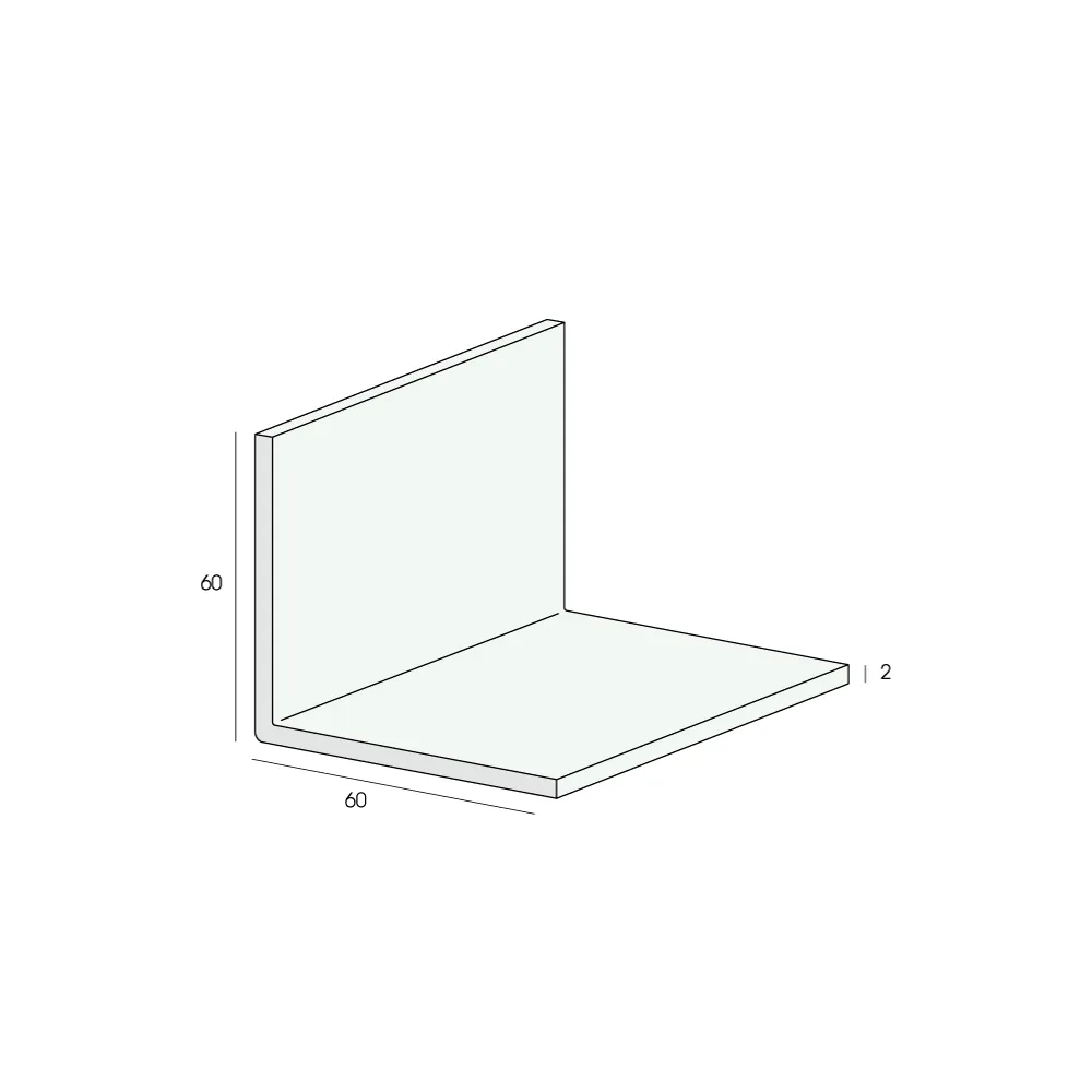 Tekening Hoekprofiel 60x60x2mm