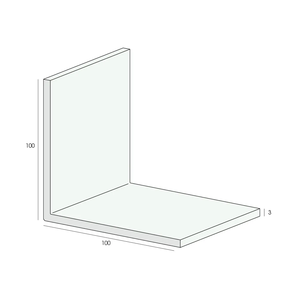 Tekening Hoekprofiel 100x100x3mm