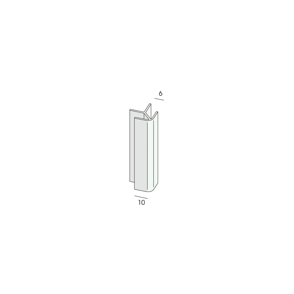 Tekening Uitwendig hoekverbindingprofiel 6mm