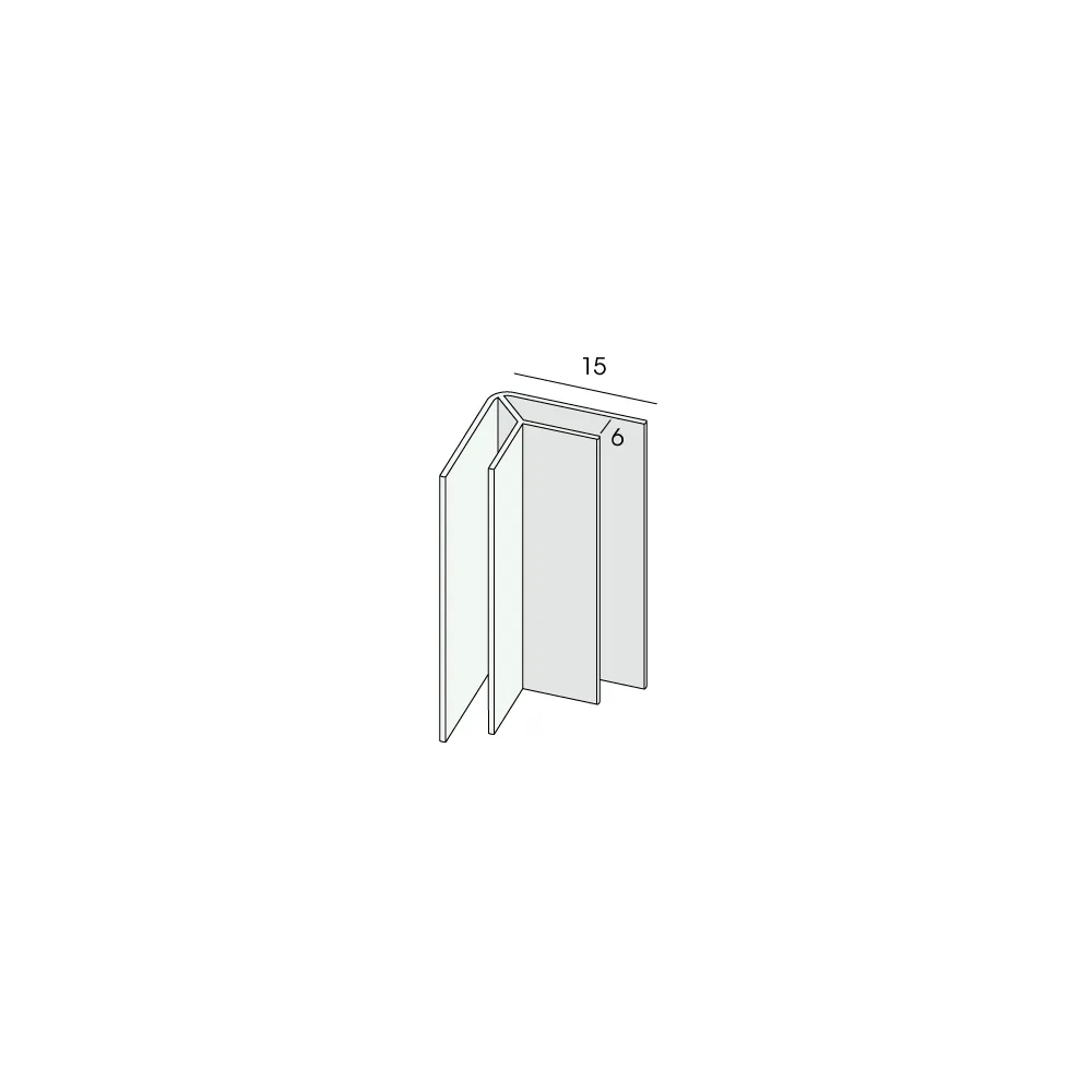 Tekening Inwendig hoekverbindingprofiel 6mm