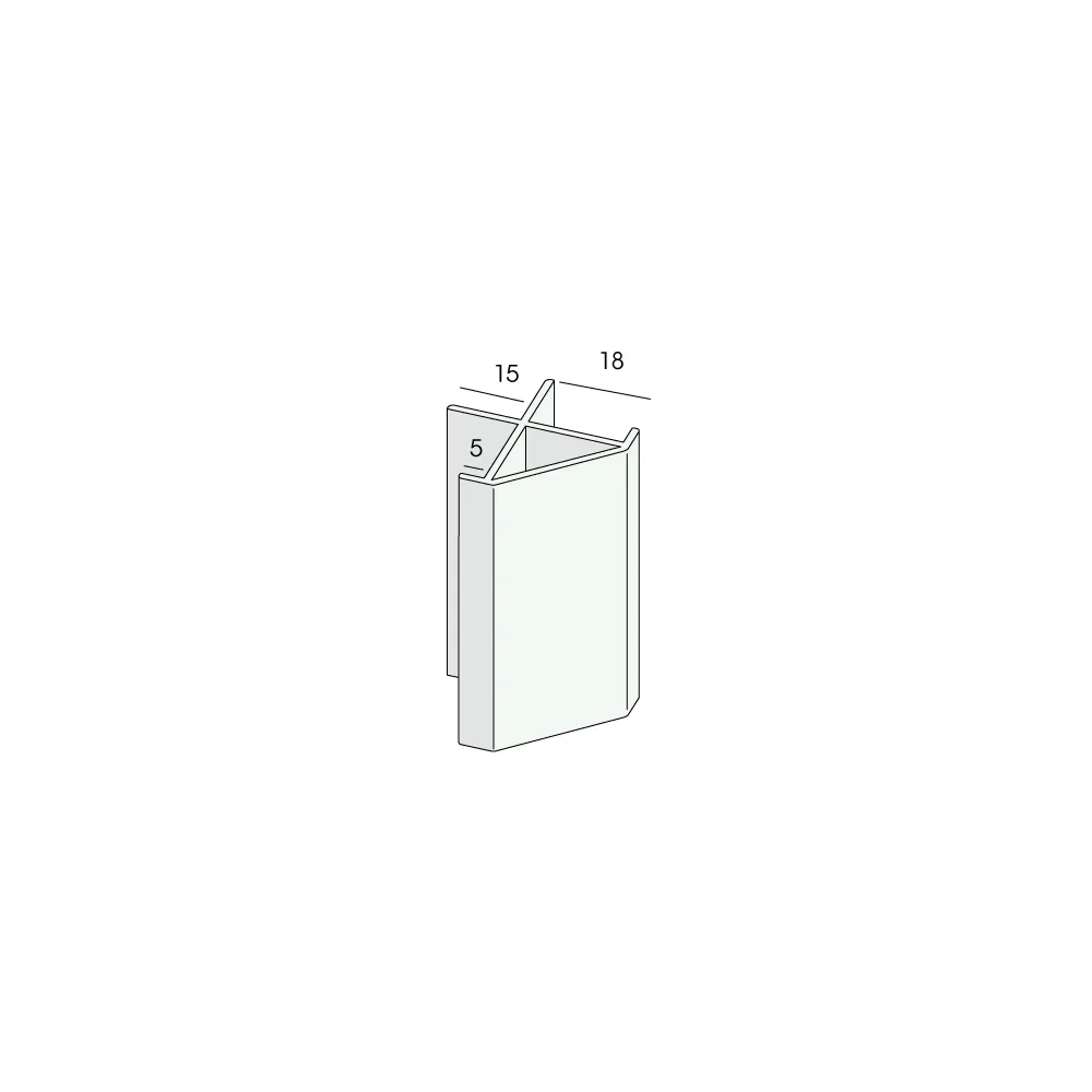 Tekening Facet hoekverbindingprofiel 18mm