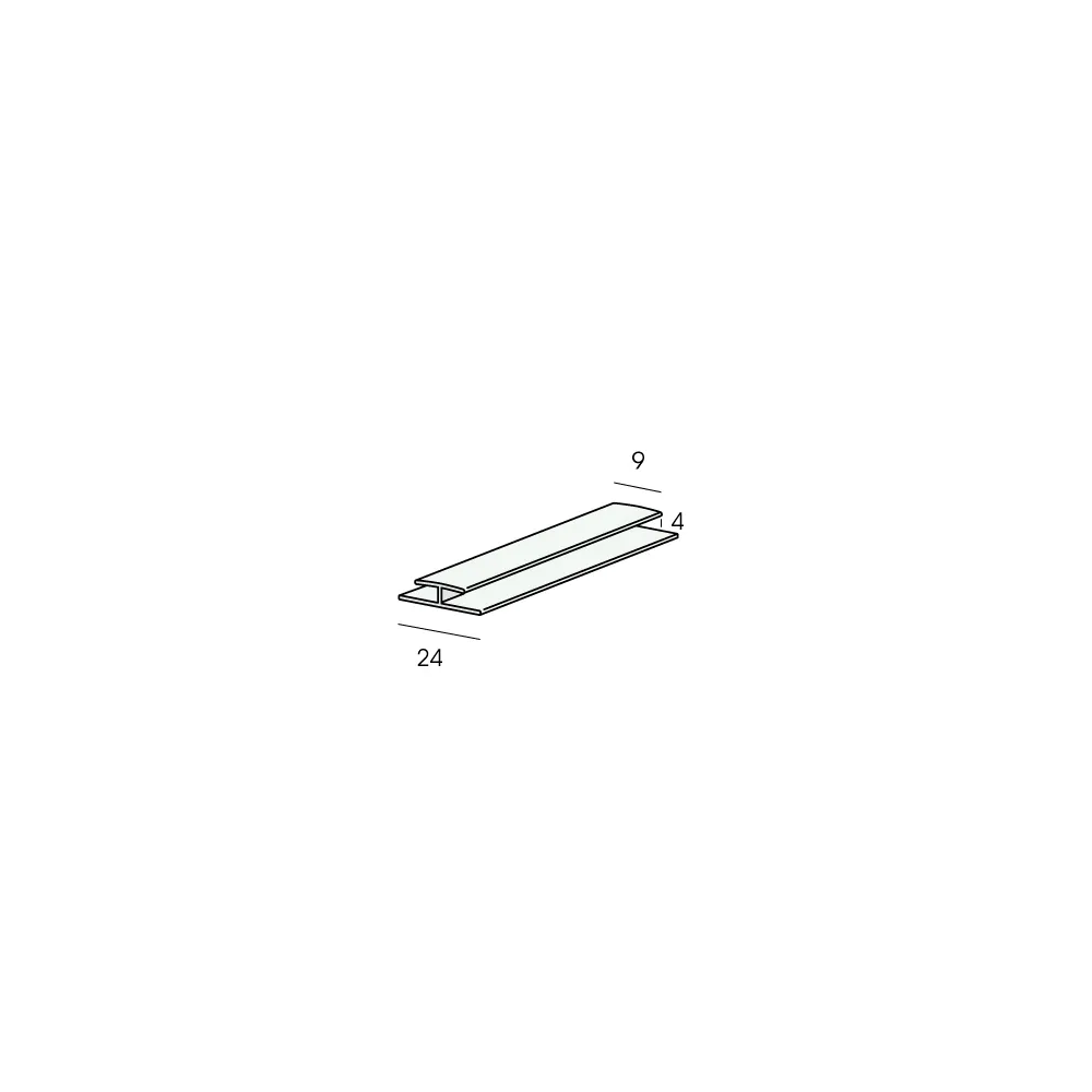 Tekening H-verbindingprofiel 4mm