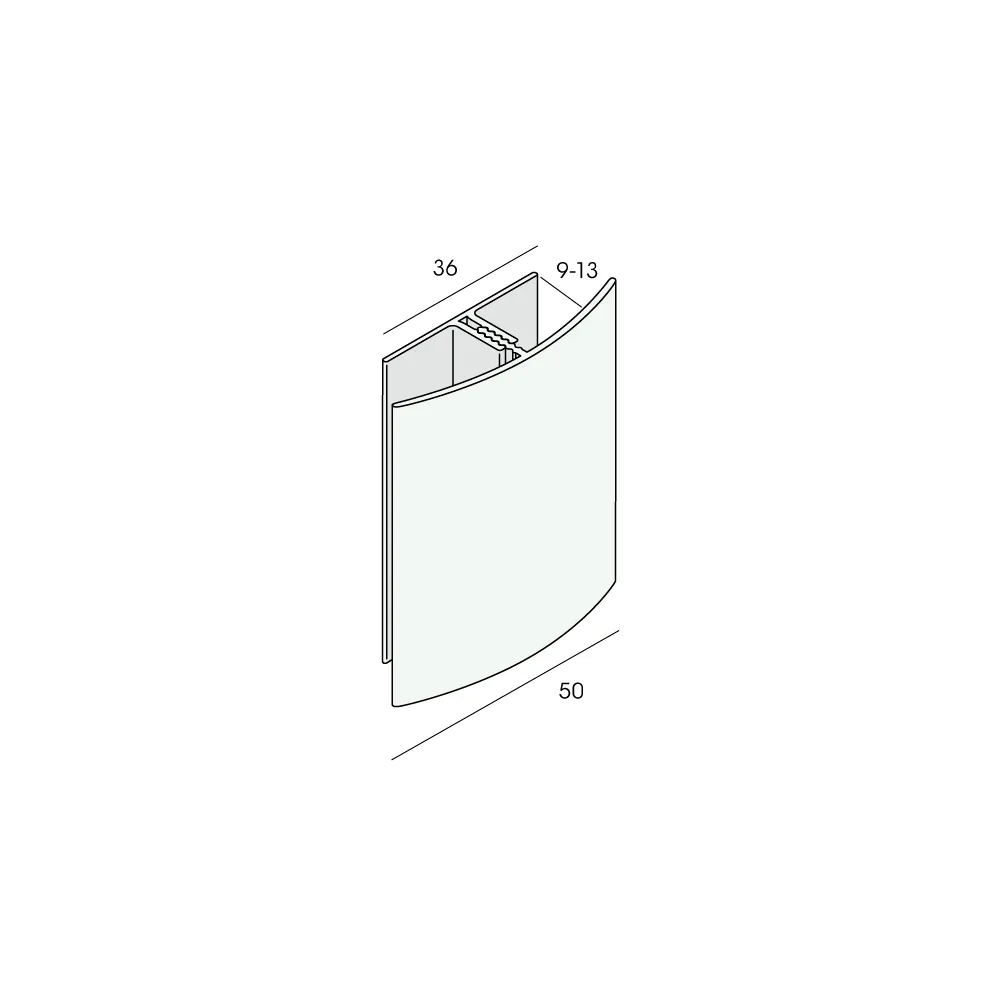 Tekening Verbindingprofiel 2-delig 9/13mm