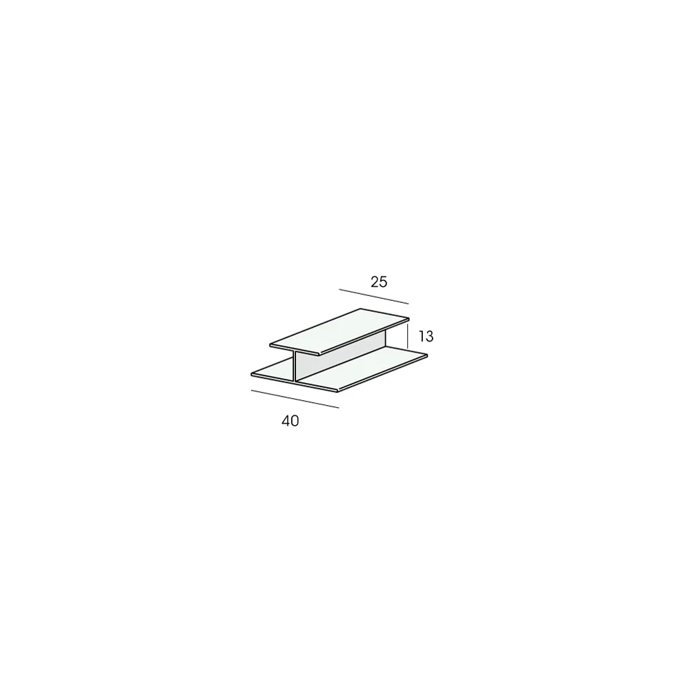 Tekening H-verbindingprofiel 13mm