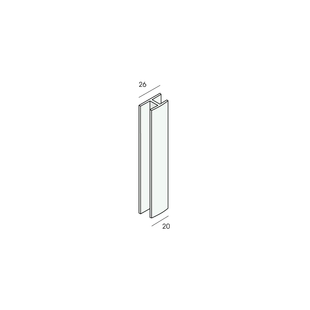 Tekening H-verbindingprofiel 10mm