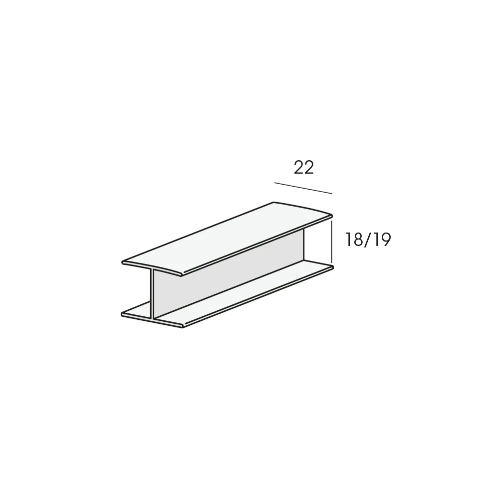 Tekening H-verbindingprofiel 18/19mm