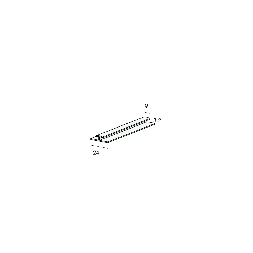 Tekening H-verbindingprofiel 3,2mm