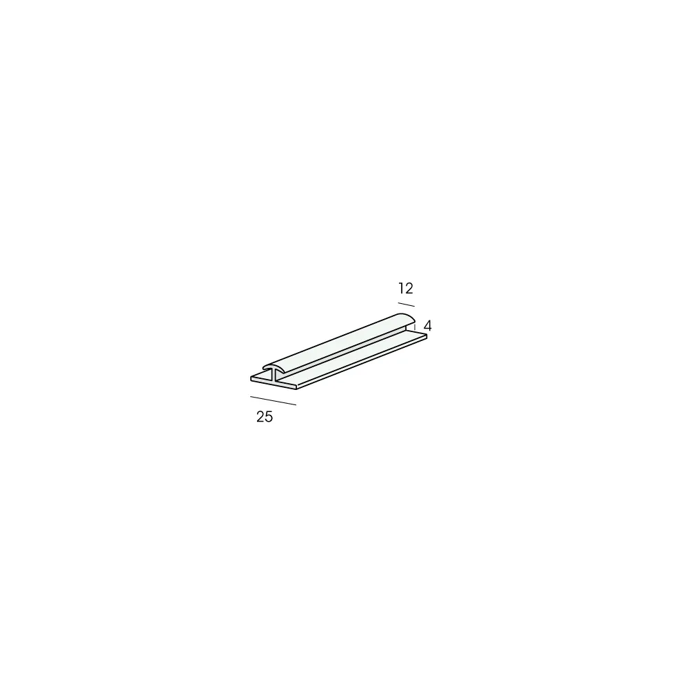 Tekening H-verbindingprofiel 4mm