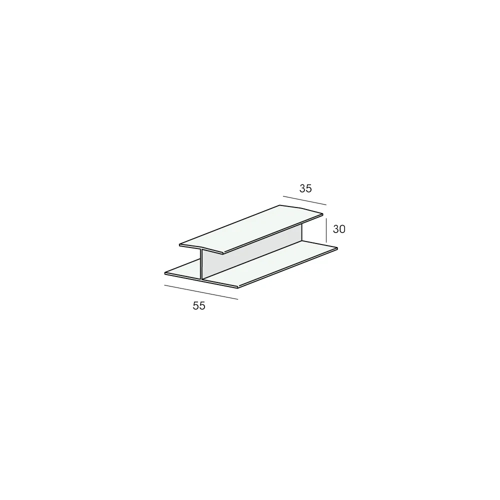 Tekening H-verbindingprofiel 30mm