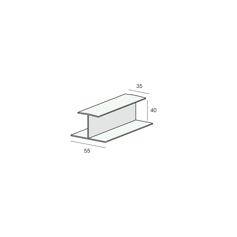 Tekening H-verbindingprofiel 40mm