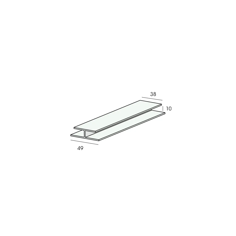 Tekening H-verbindingprofiel 10mm