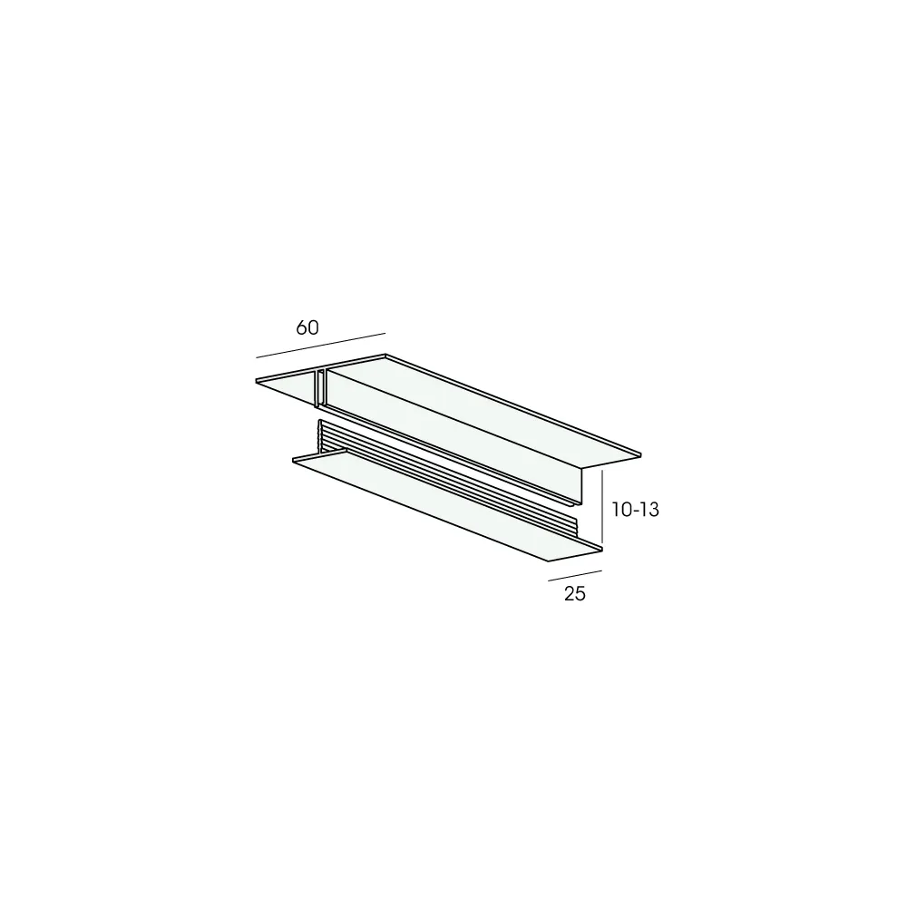 Tekening Verbindingprofiel 2-delig 10mm