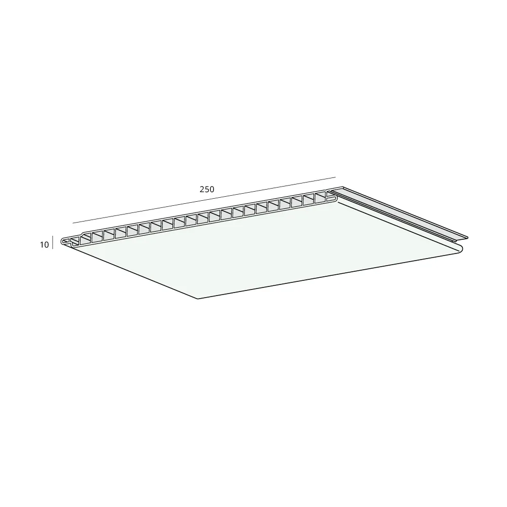 Tekening Florence binnenplafond paneel 250x10mm