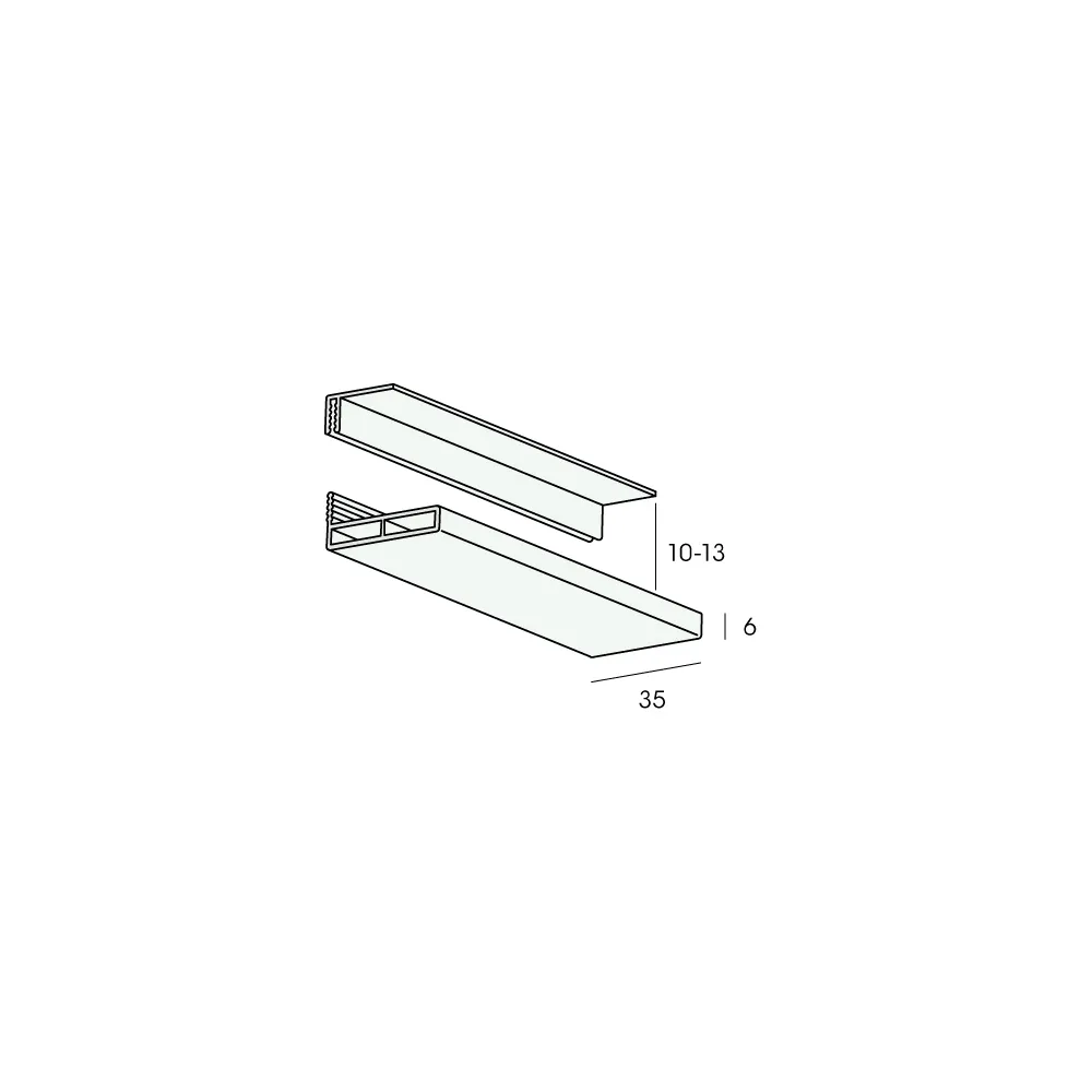 Tekening Florence plafondplint 35x6mm 2-delig