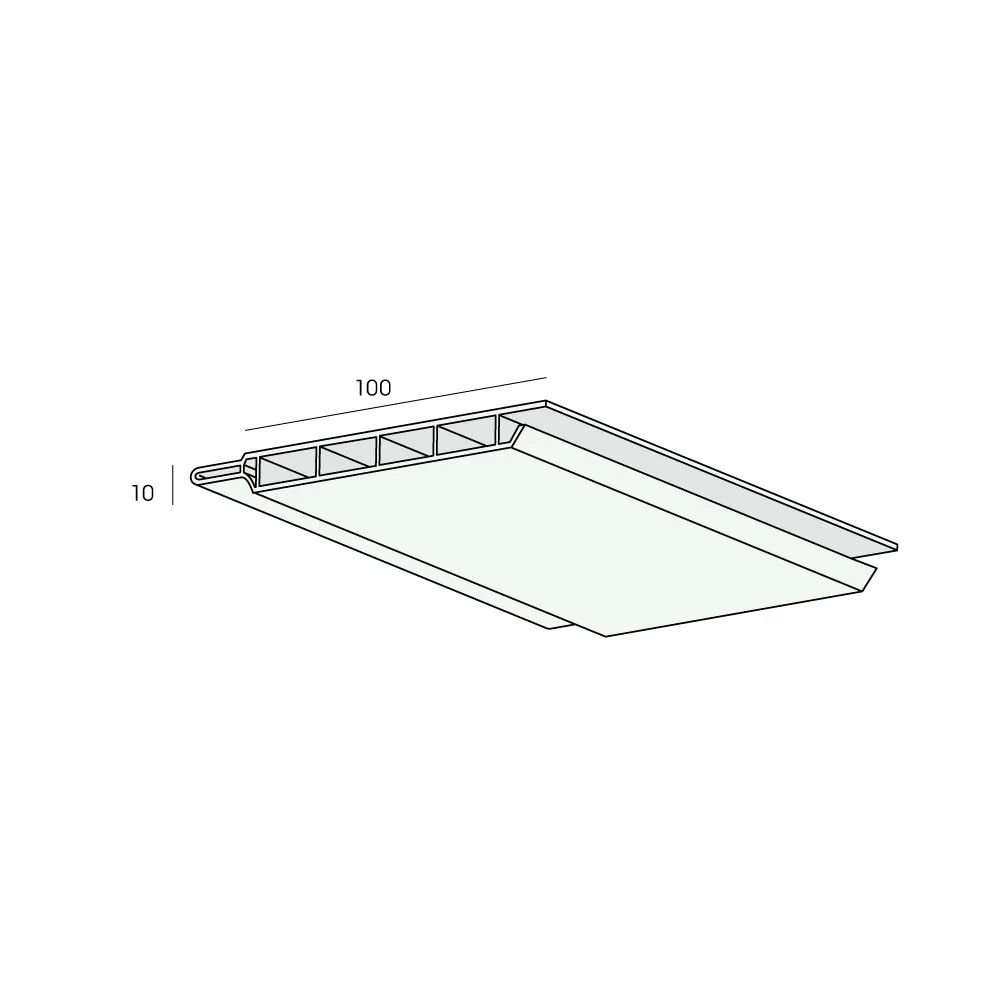 Tekening Extra Stabil paneel 100x10mm