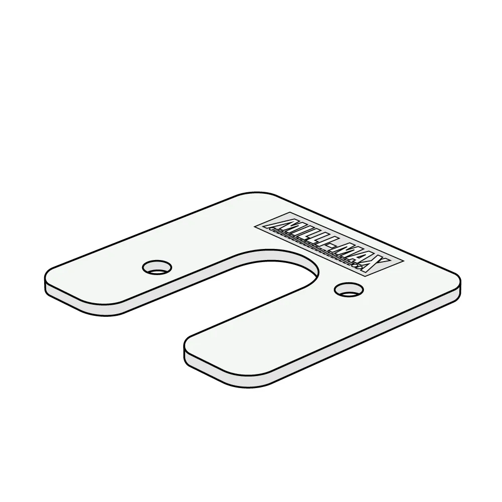 Tekening Stelplaat U-top 2,5mm 200 stuks