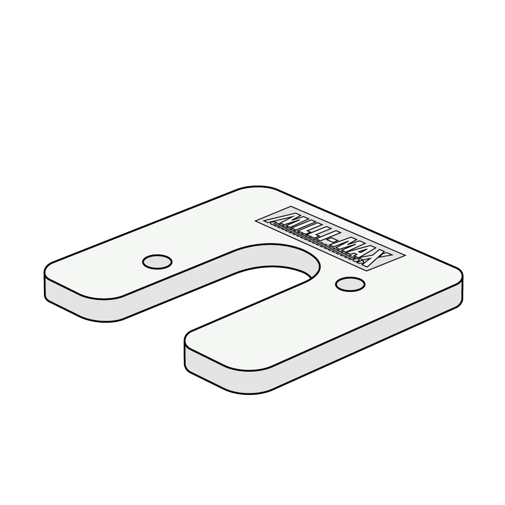 Tekening Stelplaat U-top 5mm 125 stuks