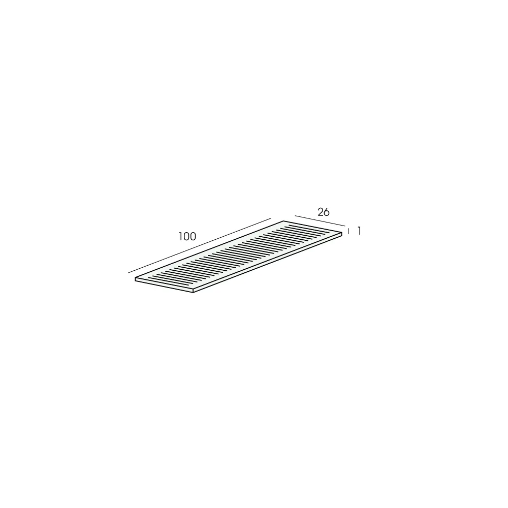 Tekening Glasblokje 1x26x100mm 1000 stuks
