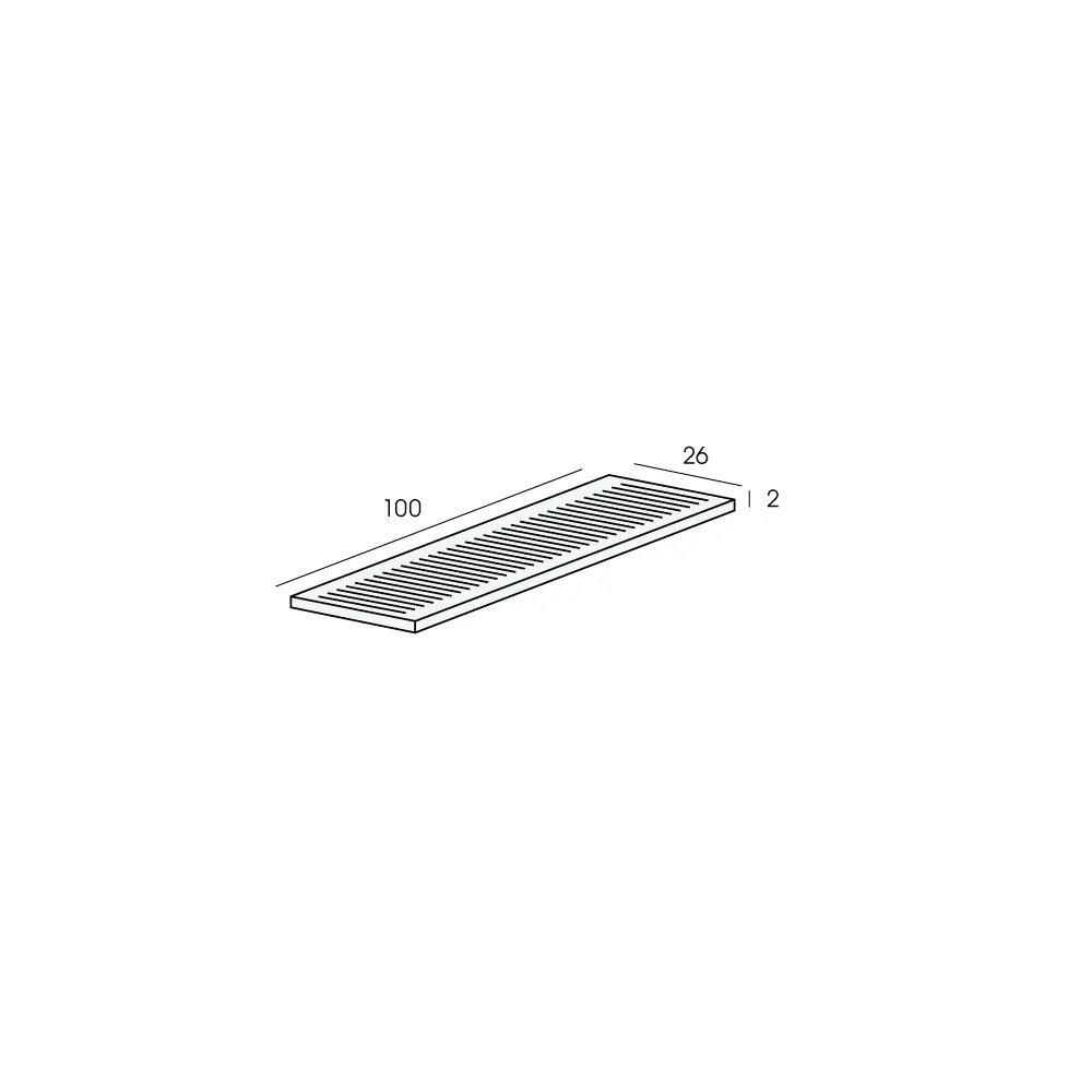 Tekening Glasblokje 2x26x100mm 1000 stuks