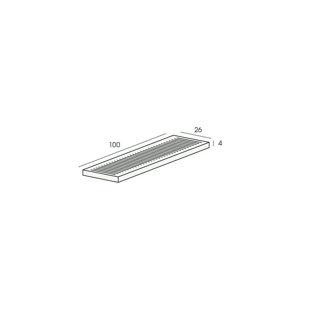 Tekening Glasblokje 4x26x100mm 1000 stuks