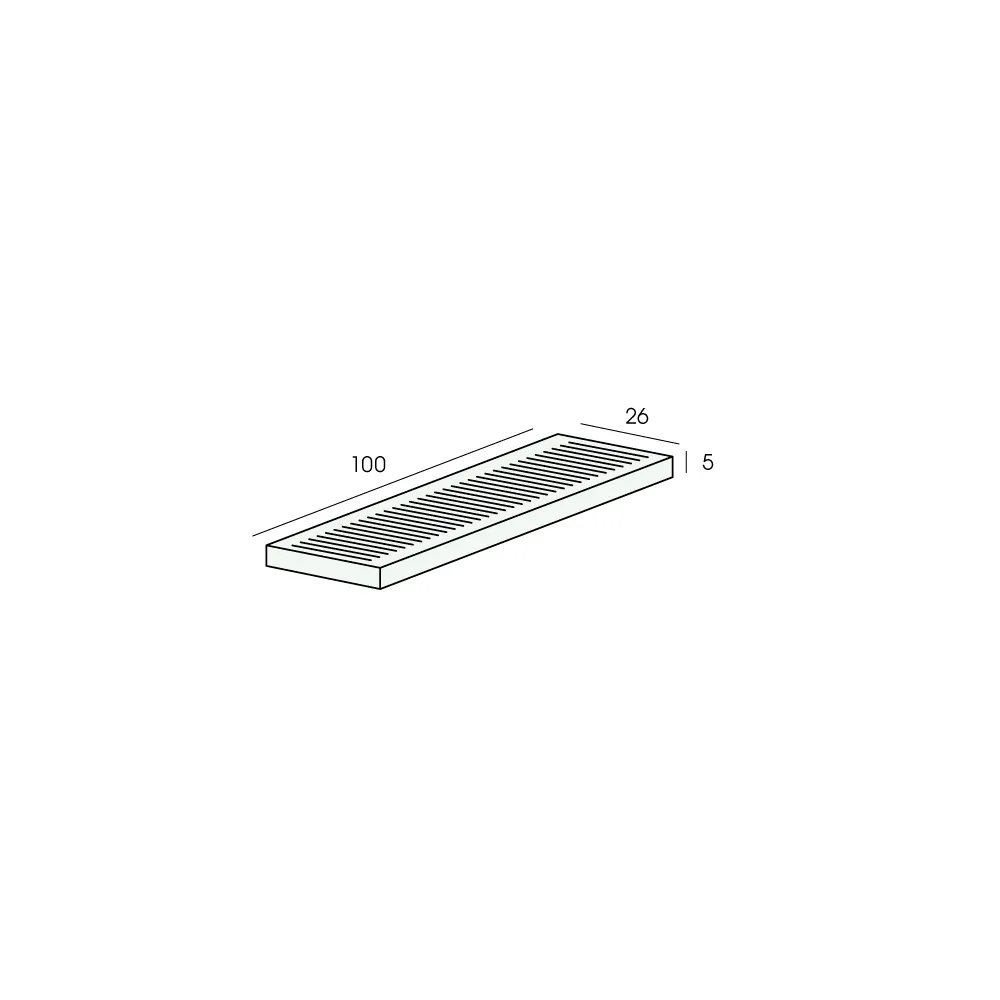 Tekening Glasblokje 5x26x100mm 1000 stuks