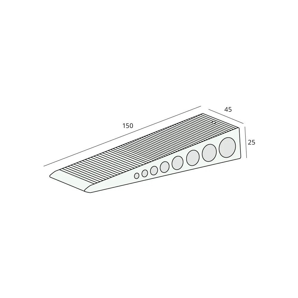 Tekening Millimax wig 150x45x25mm 35 stuks