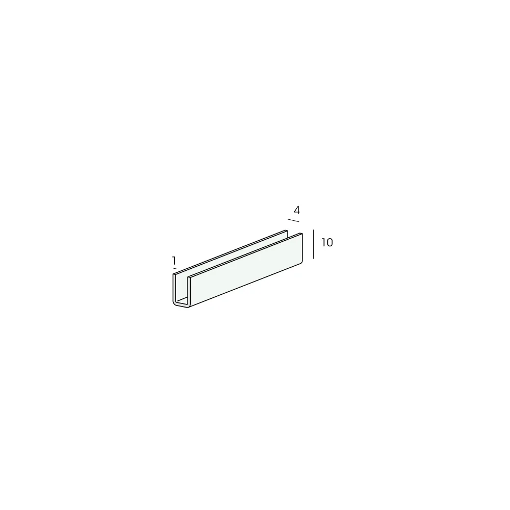 Tekening U-profiel inwendig 4mm