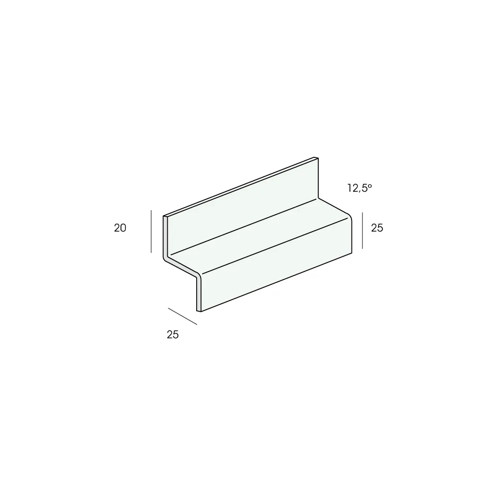 Tekening Z-profiel 20x25x25mm