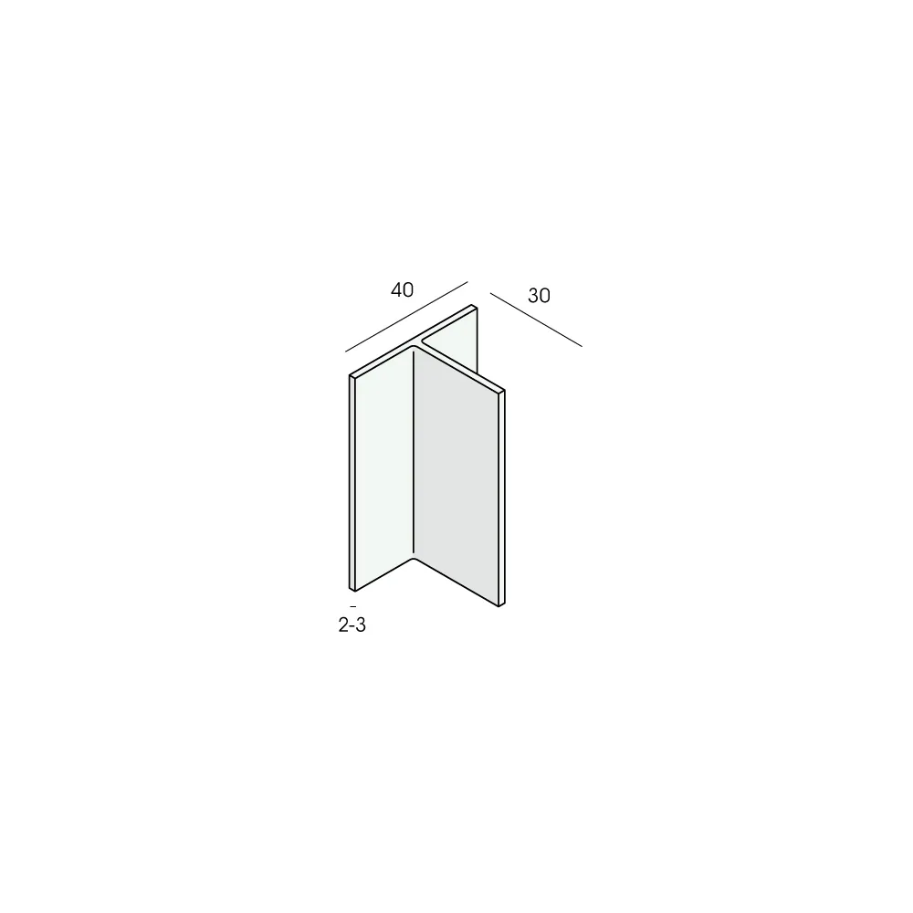 Tekening T-profiel 40x30x2mm
