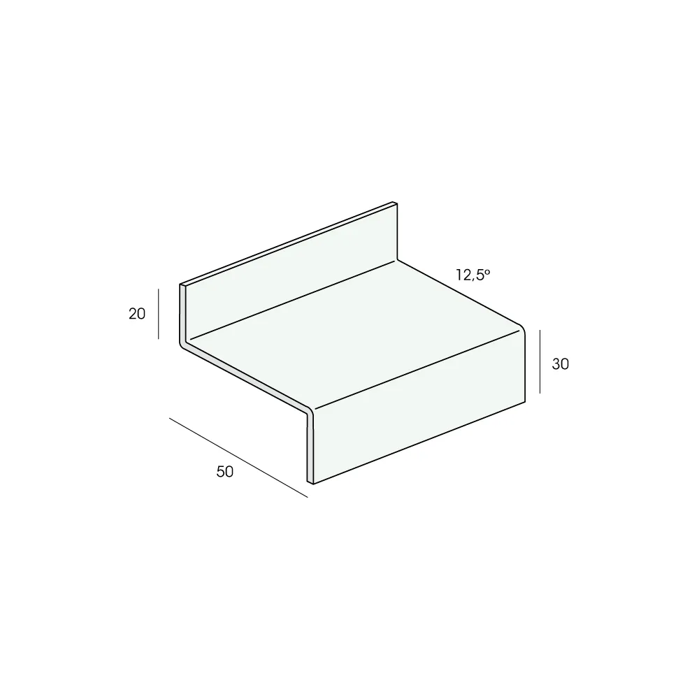Tekening Z-profiel 20x50x30x3mm