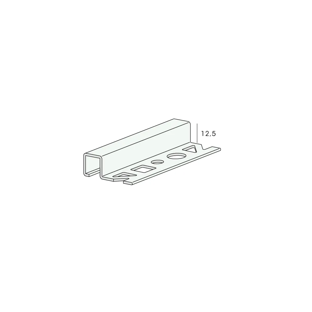 Tekening Prodekor rvs rechthoekprofiel 12,5mm